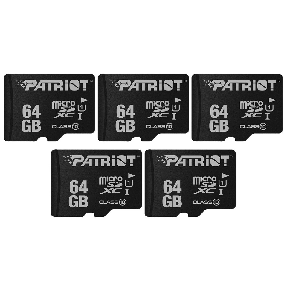 Patriot LX 16GB 32GB 64GB 128GB C10 USH-l Micro SDHC/SDXC Flash Memory Card 5PK - Image 2 of 4