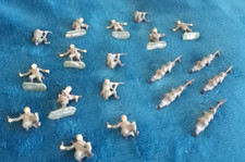 WWII Lead Painted German Infantry Soldiers , Lot of 19 Mini Size.