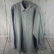 Pronto Uomo 80's 2 Ply Non Iron Gray Herringbone Button Up Shirt 17