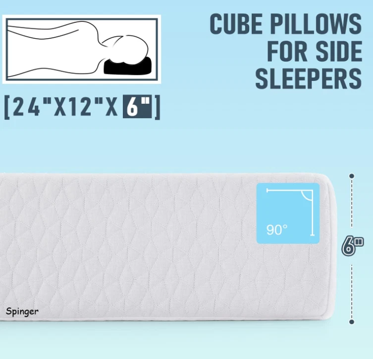 Cooling Cube Pillow, Side Sleeper Pillow for Neck and Shoulder Pain, Memory Foam - Image 2 of 4