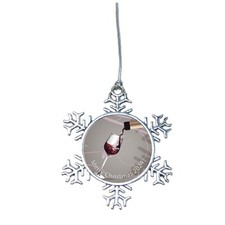 Wine Connoisseur Drinking 2024 Snowflake Merry Christmas Silver Ornament