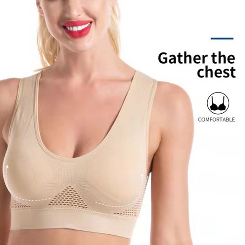 Womens Sport Bras Seamless Wire Free Weight Support Tank Sports Yoga Sleep Bra" - Picture 6 of 27