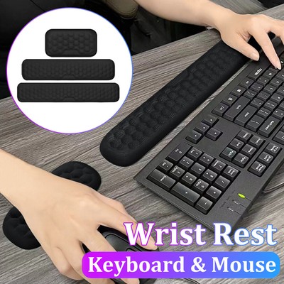 Keyboard Wrist Rest Pad and Mouse Gel Wrist Rest Support Cushion w/ Memory Foam