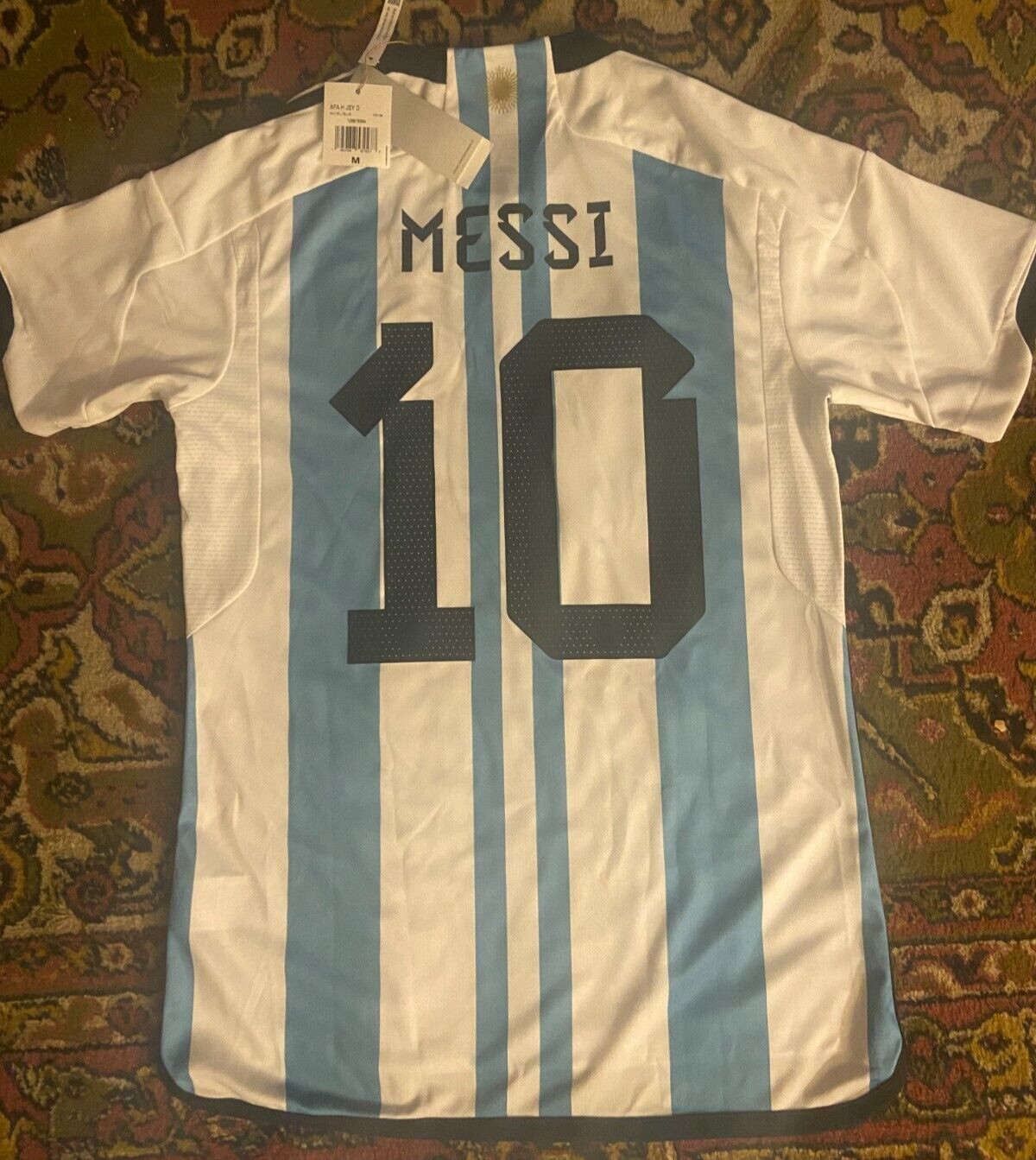 ARGENTINA HOME ADIDAS ORIGINAL WORLD CUP 2022 STADIUM AEROREADY JERSEY MESSI M