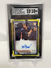 🔥Will Bush 2024 Bowman Chrome Yellow Refractor 1st Auto /75 #CPA-WB Astros🔥