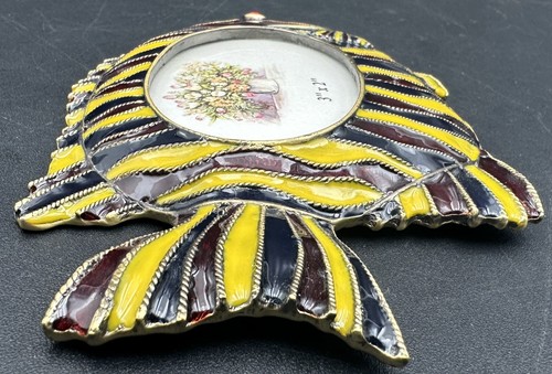 Enamel Jeweled Fish Oval Photo Picture Frame Colorful Tropical Salt Water - Picture 7 of 13