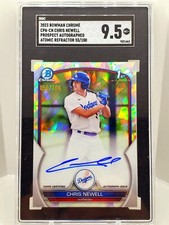 2023 Bowman Chrome 1st Chris Newell Atomic Refractor Auto 55/100 SGC GEM 9.5 RC