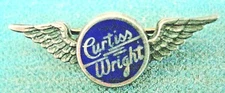 RARE 1920'S CURTISS WRIGHT STERLING SILVER & ENAMEL WINGS SMALL PIN