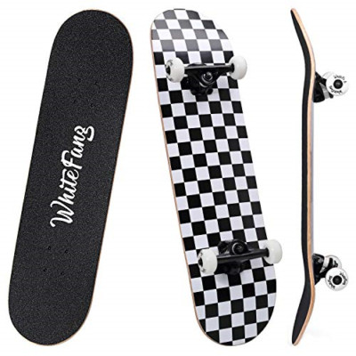 WhiteFang Skateboards 31 Inch Complete Skateboard Double