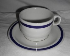 RICHARD GINORI TAZZA CON PIATTINO DA THE CAFFE' TISANA CERAMICA BIANCO VINTAGE