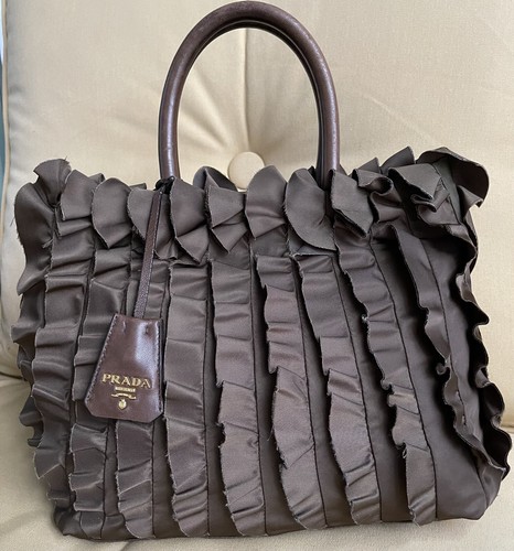 prada ruffle nylon bag