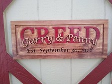 Personalized Family Last Name Sign Custom Carved Wood Plaque Wedding Gift SL102