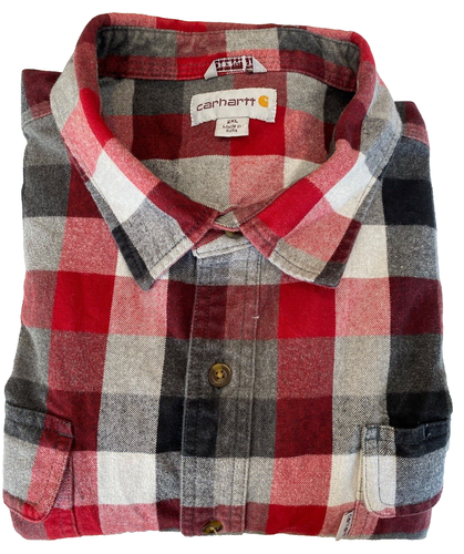 Carhartt Shirt Mens 2XL Original Fit Plaid Heavy Weight 100% Cotton