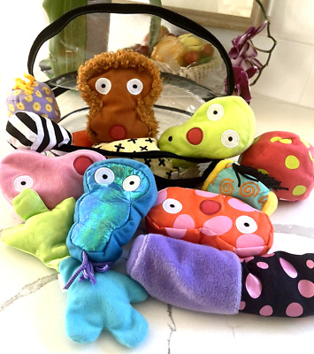 2004 Zolo Kushies Beanbag Toys 12 ''Beanstax'' in Plastic Carrier Bag HTF Rare VTG