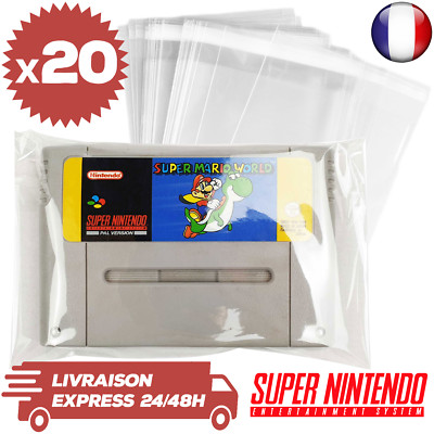 20 Pochettes Refermables Pour Jeux Super Famicom SFC – Transparent – Neuf