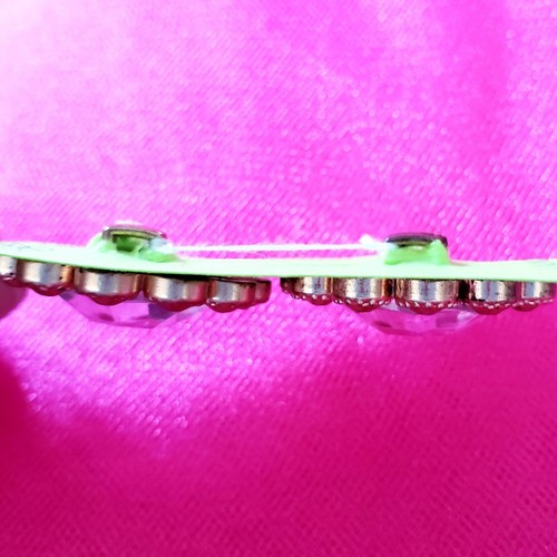 Vintage 3cm Clear Rhinestone Buttons Gold-Toned Surround Faceted Sewing Closures - Picture 4 of 5
