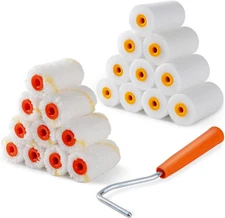 2 Inch Paint Roller Kit, 20 Pack Small Paint Roller Set with High Density Foam P