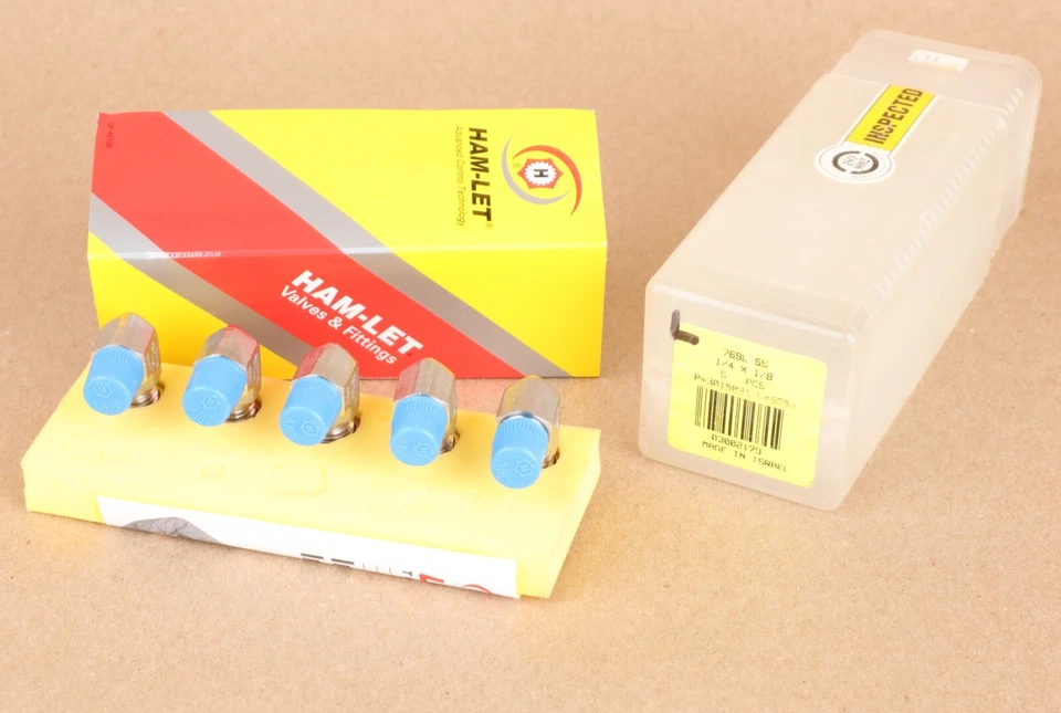 5-Pack Ham-Let 769L Stainless Elbow Fitting, 1/4" Tube OD x 1/8" NPT Male - Image 2 of 4