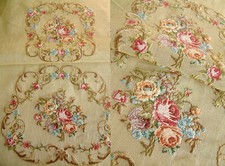 So Beautiful Handmade Vintage Scrolls Roses Preworked Needlepoint Canvas Sets