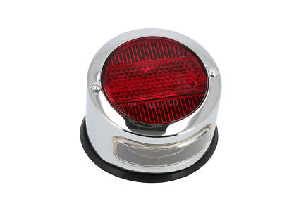 Rear light round, complete, chrome housing - for MZ ES, ETS, TS