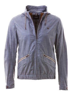Antony Morato DENIM BLUE color Jacket Men LIGHTweight windbreaker slim MEDIUM M