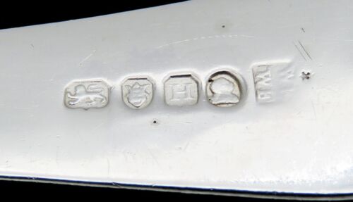 Georgischer 1803 englischer Sterlingsilber Stopflöffel Hand mit Axt Wappen 12 Zoll - Bild 4 von 4