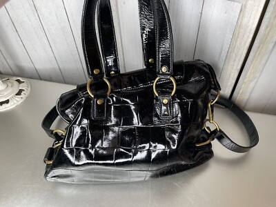 Yves Saint Laurent Croco-Embossed Muse Tote Leather Shoulder Bag