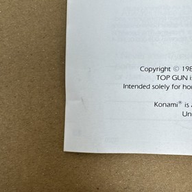 Top Gun: The Second Mission (Nintendo, 1990) NES solo manual