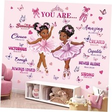 Black Girl Wall Stickers Inspirational Positive Saying African Ballerina
