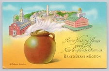 Vintage Boston Baked Beans Postcard by Tichnor Bros, Inc. Circa 1940s