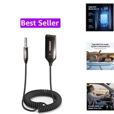 Aux to Bluetooth 6.0 Adapter 3.5mm Bluetooth Receiver for Car USB 2.0 to 3.5m...