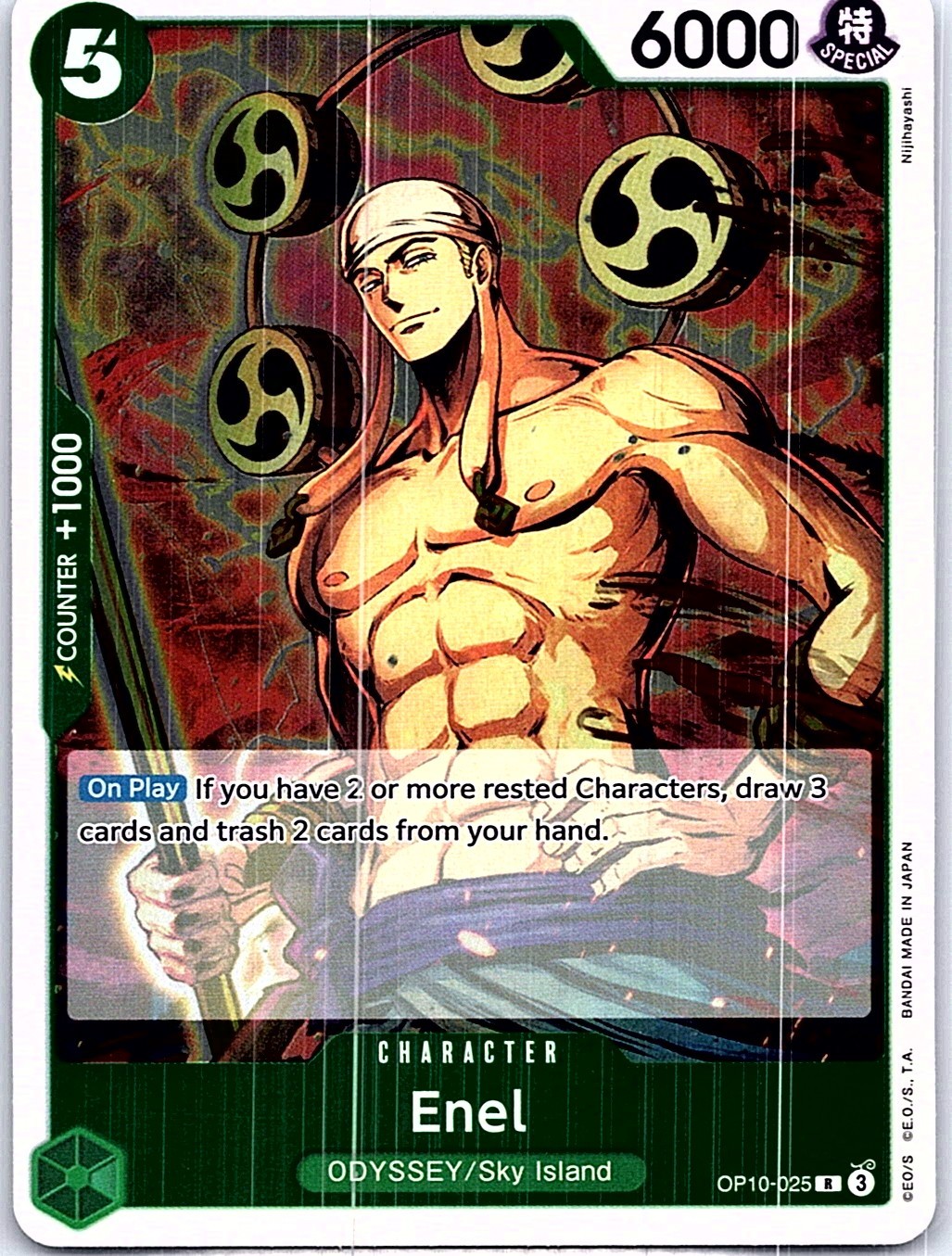 Enel OP10-025 R Foil Rare Royal Blood One Piece Card Game