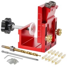 Pocket Hole Jig Kit, Fits 2x2 and 2x4 Lumber Woodworking, Includes Drill Bit