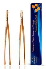 JETKONG 2 Pcs 9Inch Kitchen Tweezers Cooking Tweezer Tongs Stainless Steel Fo...