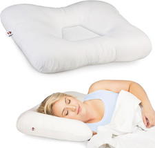 Tri-Core Natural Cervical Support Pillow for Neck Pain Organic Cotton Shell, Ful