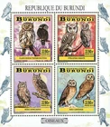 Burundi 2014 Perf. Fauna & Flora: Birds Owls Sheetlet No. 3353 - 3356 BL 403 - 4