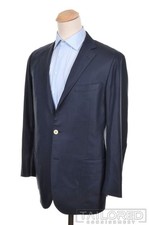 ERMENEGILDO ZEGNA Travel Blue Wool Sport Coat Blazer Jacket - EU 54 / US 44 R
