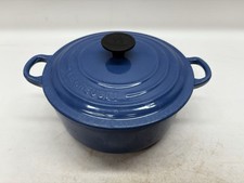 Le Creuset Casserole Dish Dutch Oven Round Cast Iron Blue 20