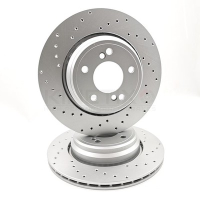 FOR BMW E39 M5 SALOON 4.9 REAR CROSS DRILLED PERFORMANCE BRAKE DISCS PAIR 328mm