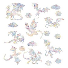 Shining Window Stickers Clouds Window Decor Window Clings Floor Clings Dragon