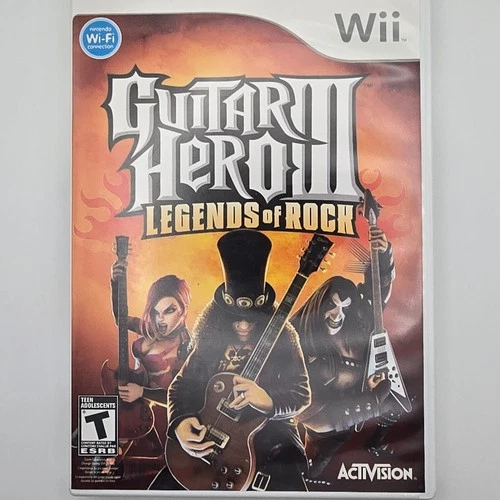 Guitar Hero III Legends of Rock Wii CIB Manual Disc Not For Resale Version