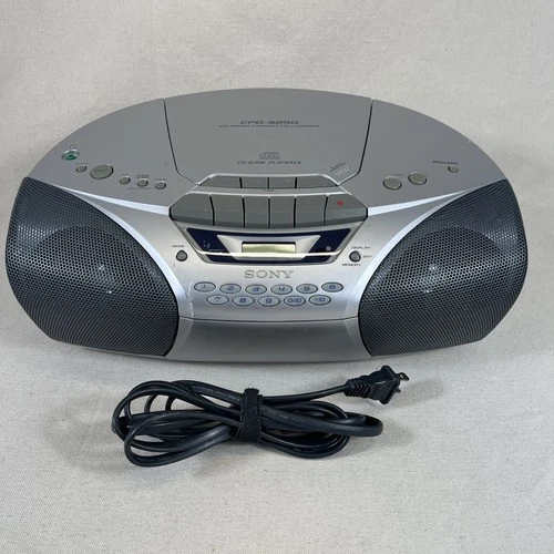 Sony CFD-S250 AM/FM Radio Boombox CD Player Cassette Tape Recorder w/ Cord Works
