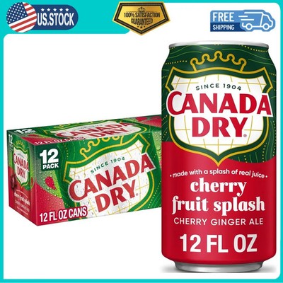 Canada Dry Cherry Ginger Ale Fruit Splash 12oz Cans 12 Pack