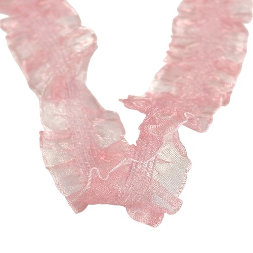 10Yards Pleated Edging Ruffle Organza Ribbon for Dressmaking Hair Accessories - Afbeelding 5 van 14