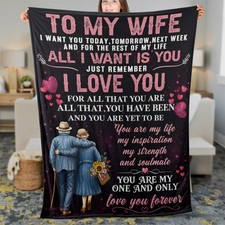 Wife Christmas Gifts Idea Fleece Blanket Perfect Love Affection For Her Decor
