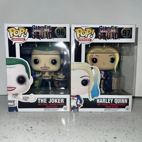 Funko Pop Vinyl. Suicide Squad The Joker #96 & Harley Quinn #97