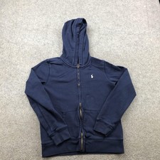 Polo Ralph Lauren Hoodie Youth XL 16 Navy Blue Full Zip Pony Sweatshirt