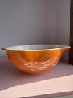 Vintage Pyrex Cinderella Autumn Harvest Wheat Mixing Bowl 443- 2 1/2 Qt Orange