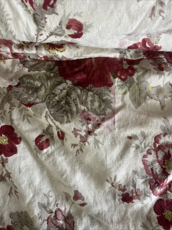 WAVERLY NORFOLK COUNTRY ROSES RED CREAM FLORAL DINING CHAIR PARSON COVER - Image 4 of 4