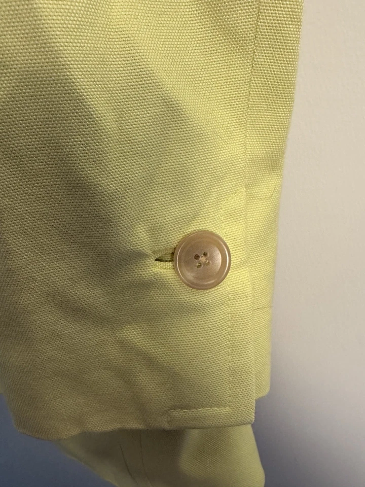An Taylor Size Medium Women's Yellow/Green Trenchcoat Jacket Button Front - Image 4 of 4